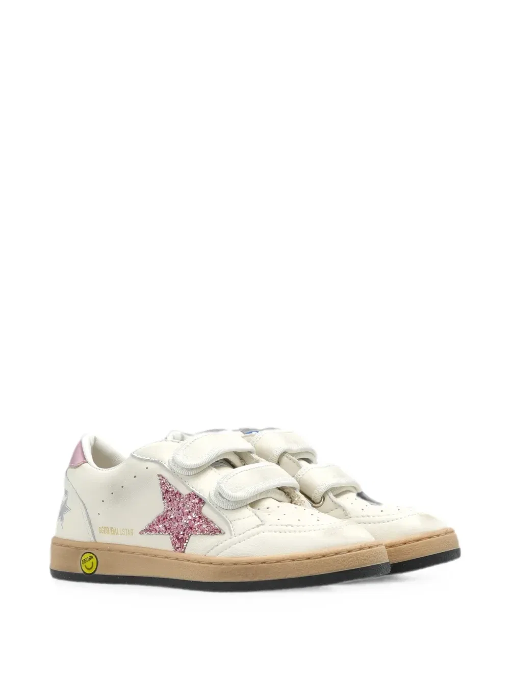 Кроссовки Ball Star с блестящими звездами Golden Goose Kids, белый