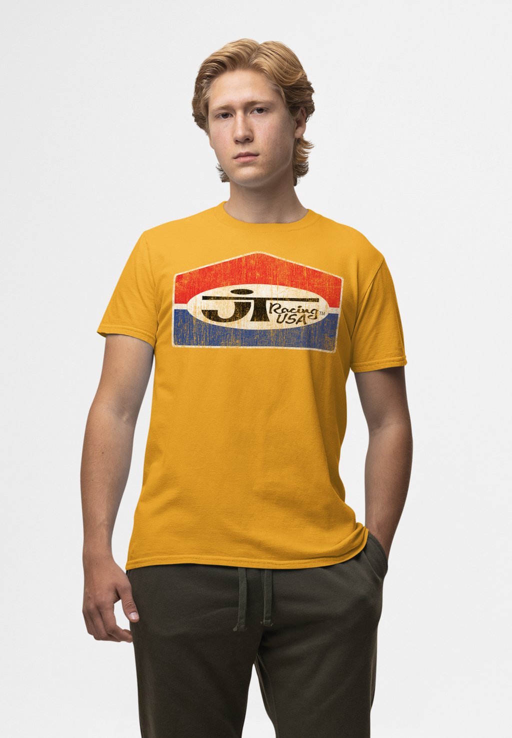 

Футболка с принтом JT RACING FADING CLASSIC LOGO Henry Tiger, горчично-желтый
