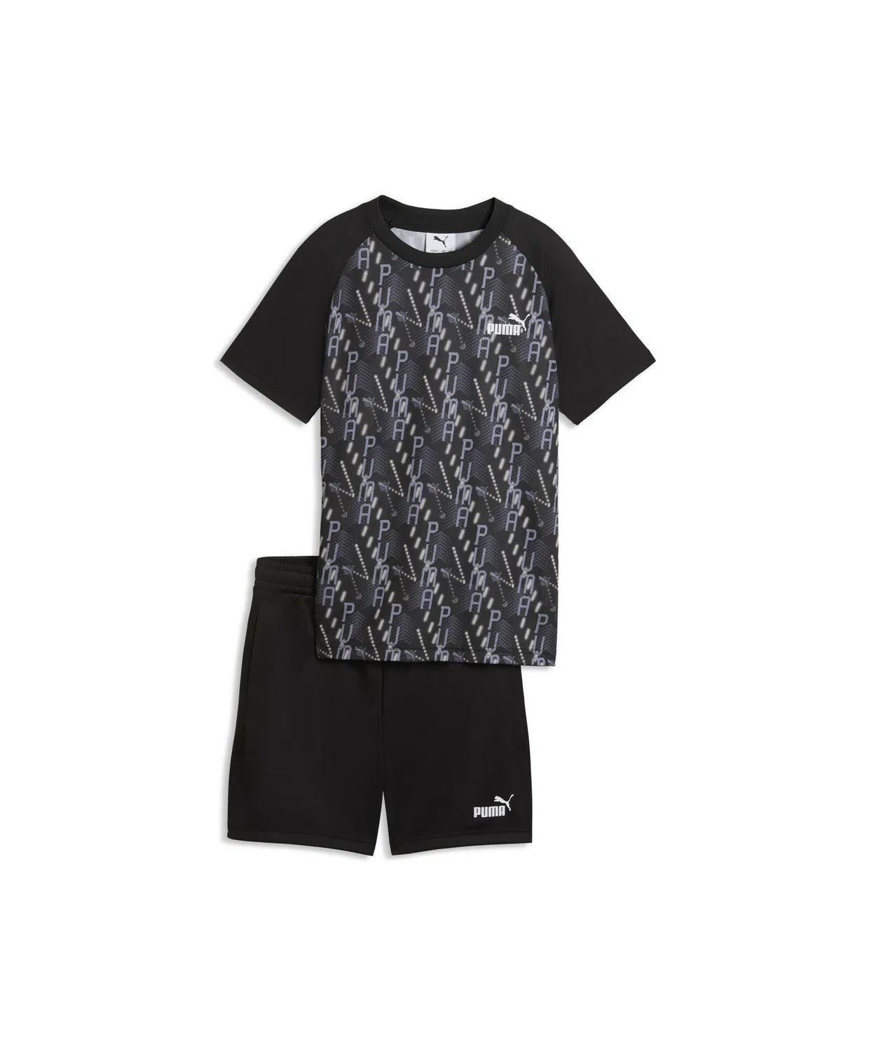 Футболка и шорты PUMA TAD ESS AOP Poly Set, тёмно-синий — фото 4