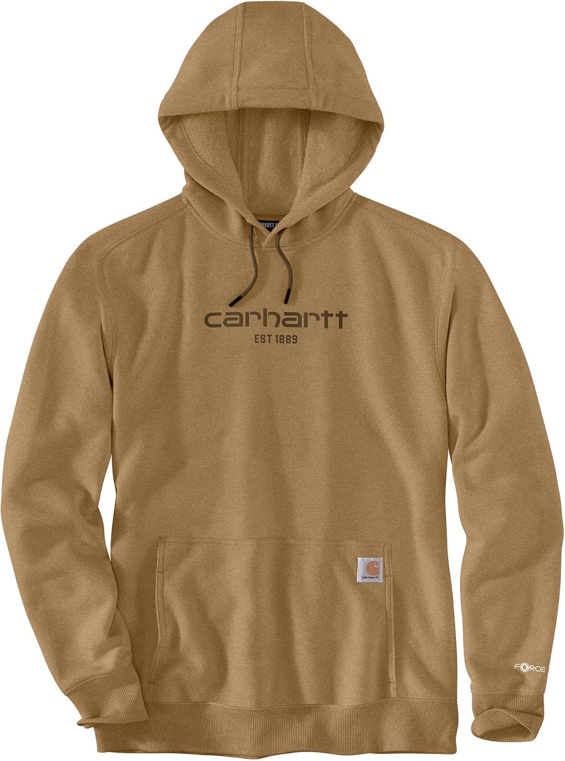 

Carhartt мужская толстовка Force Relaxed Fit легкая с логотипом, Shaded Beach Heather