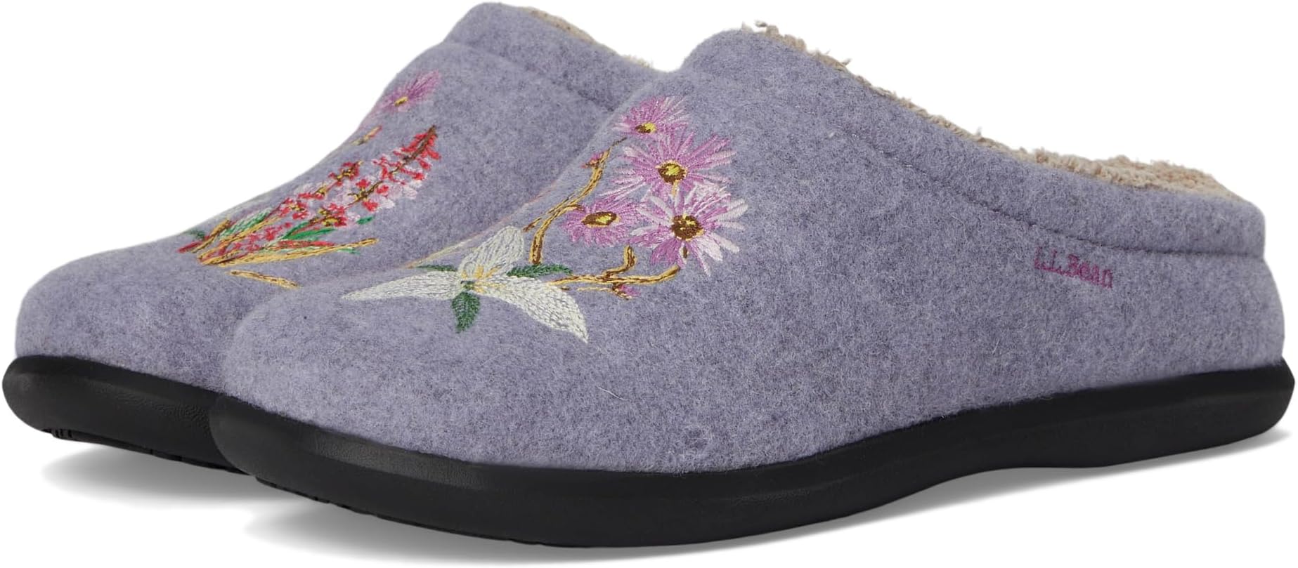Тапочки L.L.Bean Daybreak Scuff Motif 2, цвет Gray Lavender/Jess Franks Wild Flowers