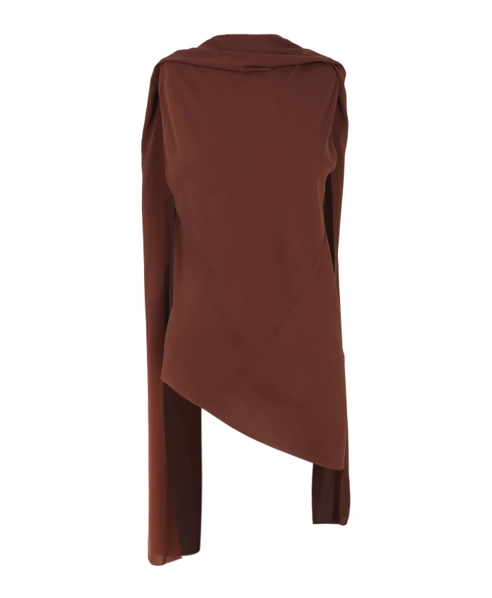 

Шелковый эластичный топ со встроенным шарфом Cortana, красный