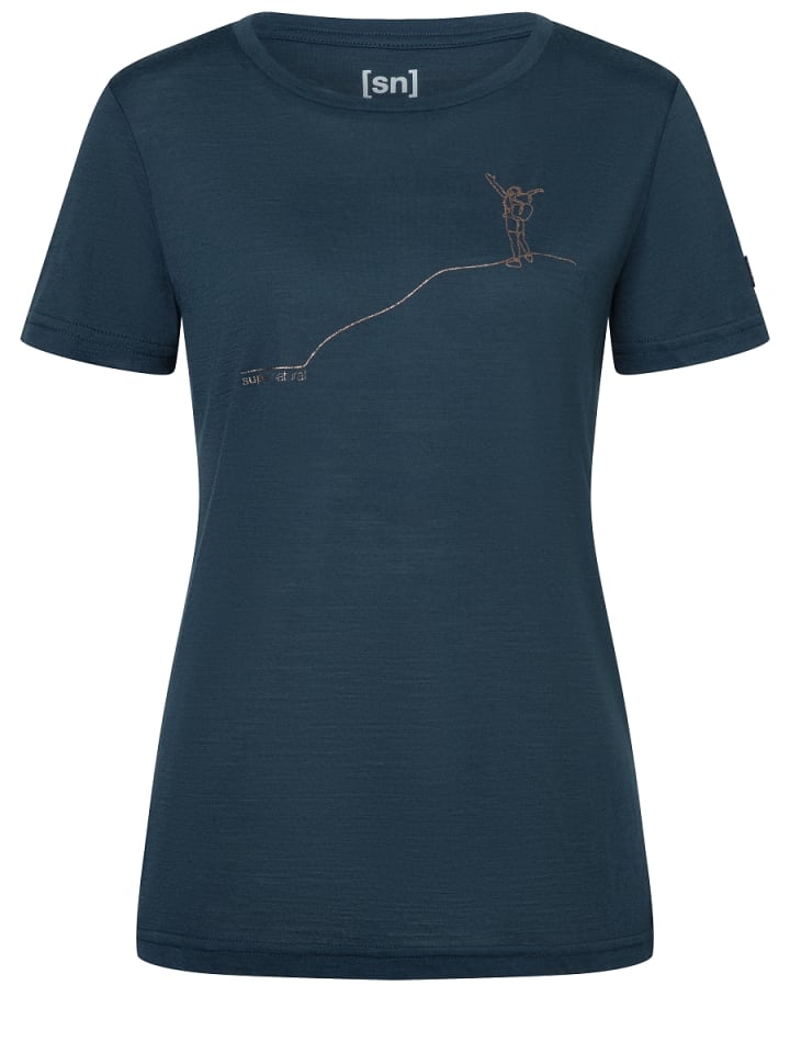 

Функциональная рубашка super.natural Merino T-Shirt W GIPFELGLÜCK TEE, синий