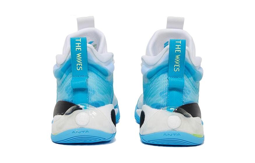 Детские баскетбольные кроссовки GS High-top Anta Белый / Прозрачный Весенний Синий / Эльф Желтый Anta Kids — фото 4