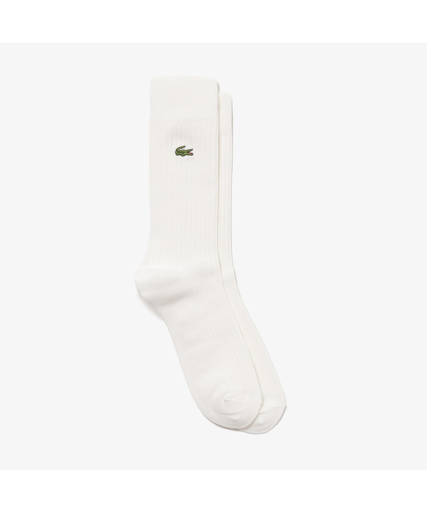 Носки с эмблемой часов, трикотажная резинка, 3*2 LACOSTE, White