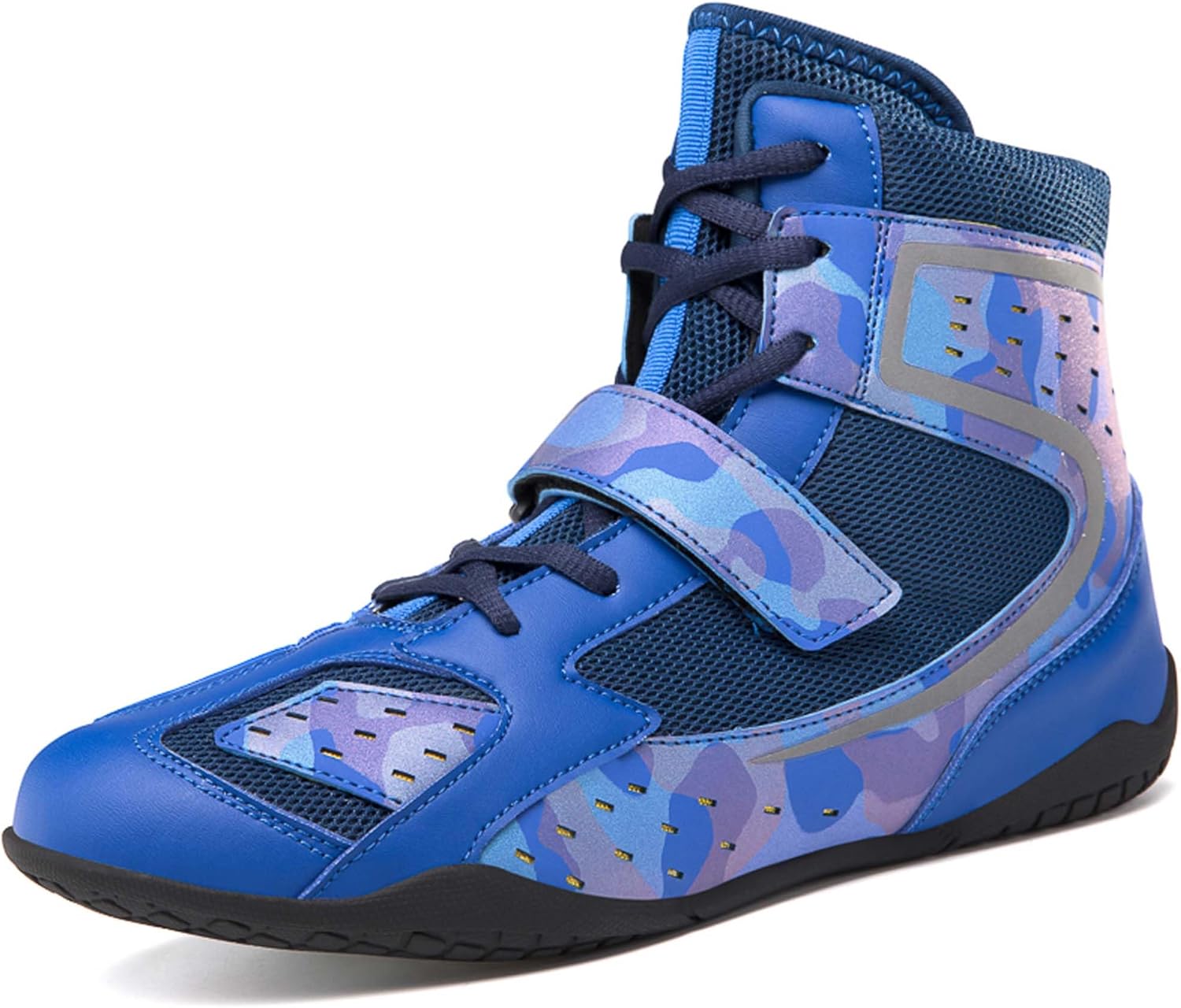 

Боксерские туфли для мужчин и подростков, противоскользящие высокие боксерские и борцовские ботинки, женские фитнес-бокс, тяжелая атлетика, боевые и борцовские ботинки, детские спортивные боксерские тренировочные ботинки Duagl, синий