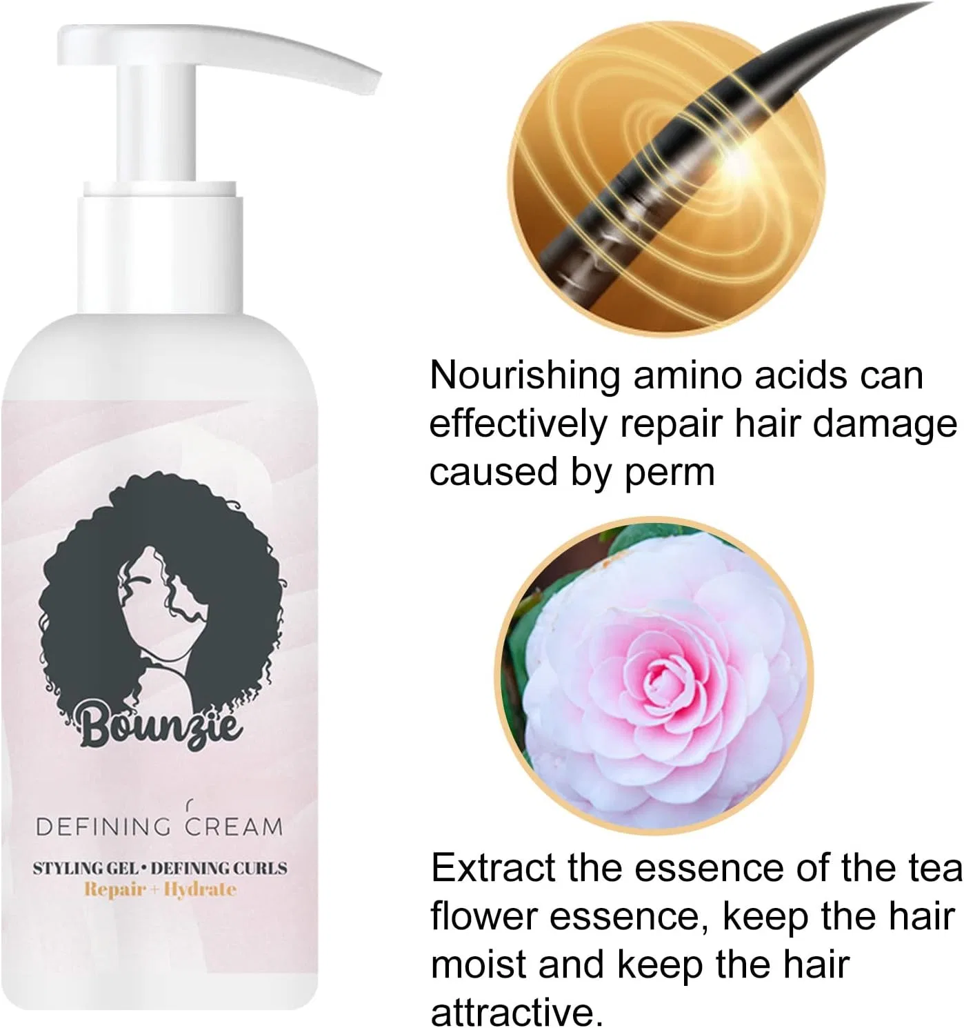 Крем для формирования локонов XIRUJNFD Bounzie Curl Defining Cream, 3 штуки Xirujnfd, 3 Pieces. — фото 3