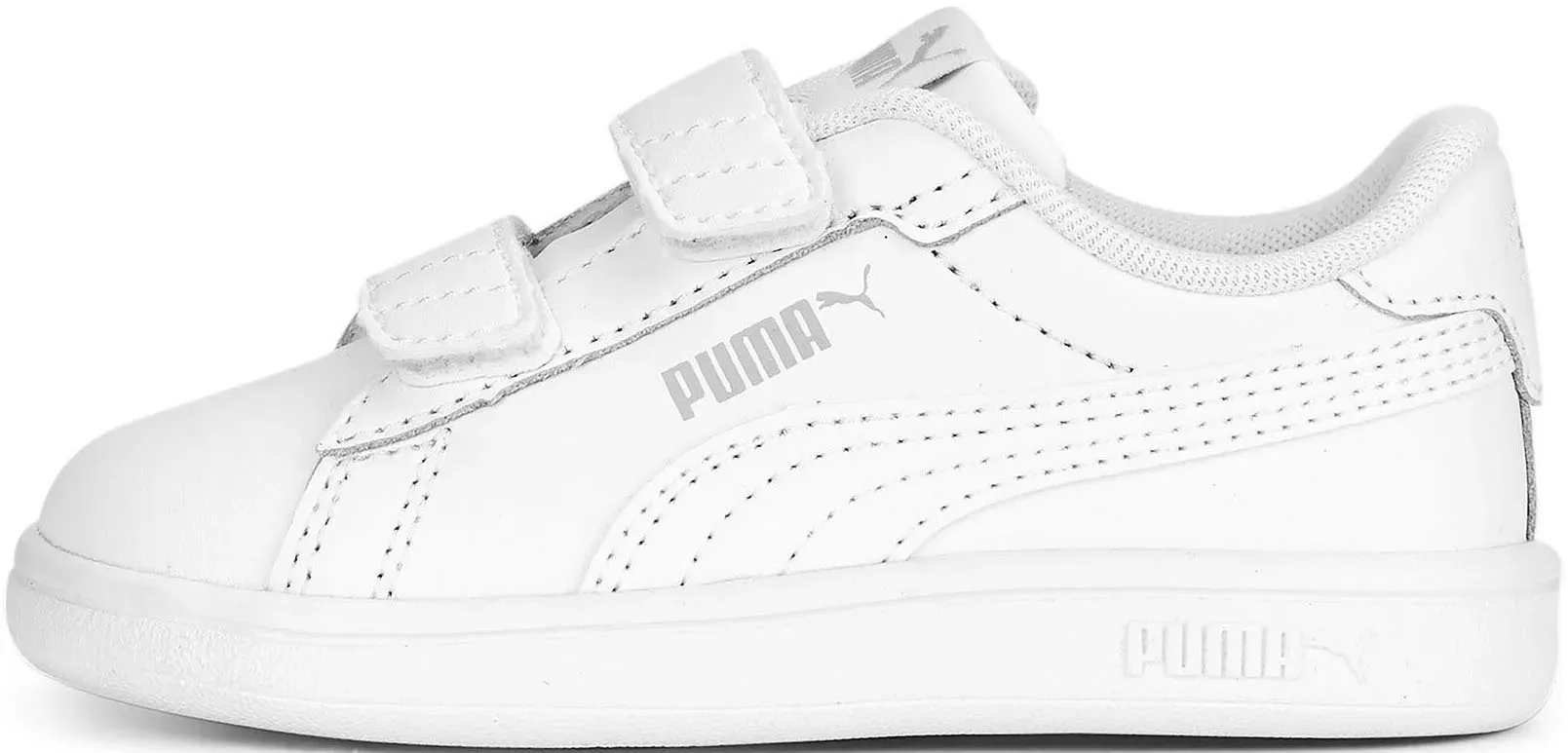 Кроссовки PUMA "SMASH 3.0 L V INF", для малышей на застежке-липучке, цвет Puma White-Cool Light Gray — фото 2