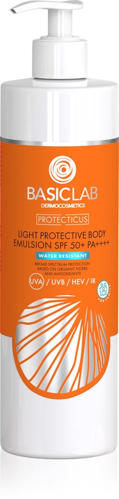 

Dermocosmetics защитная увлажняющая эмульсия для тела и лица spf 50+ Basiclab, atsparus vandeniui 300 мл