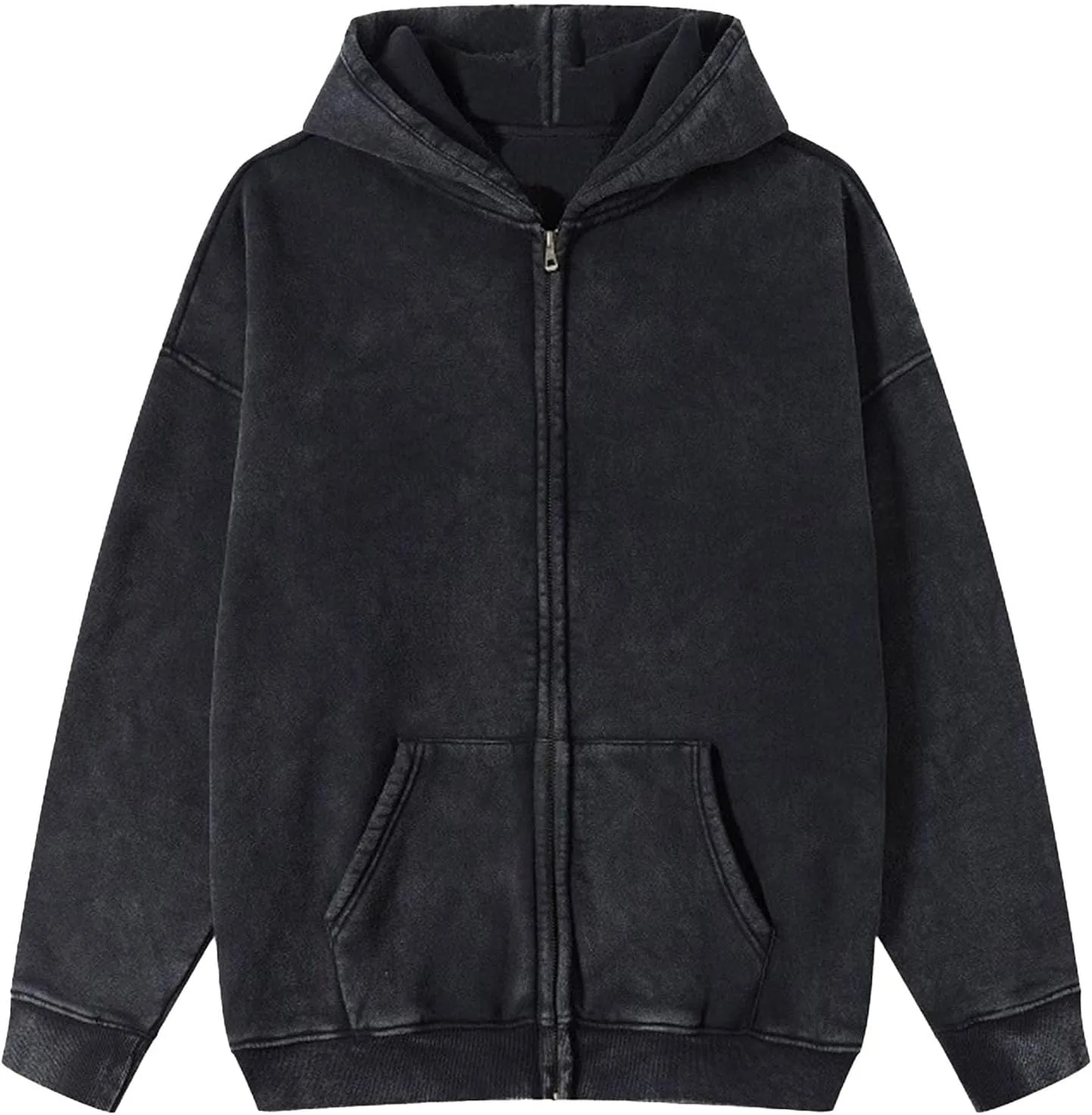 

Мужская винтажная толстовка с молнией Acid Wash FUNRKLI