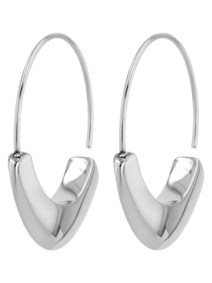 

Adeliás Женские серьги - Серьги-кольца из нержавеющей стали серебристого цвета