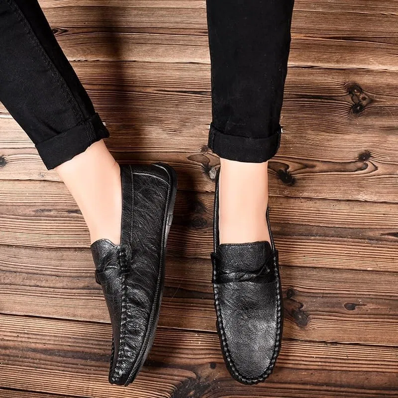 Лоферы кожаные для мужчин, модель Loafers, черный PUGHGAETZF — фото 4