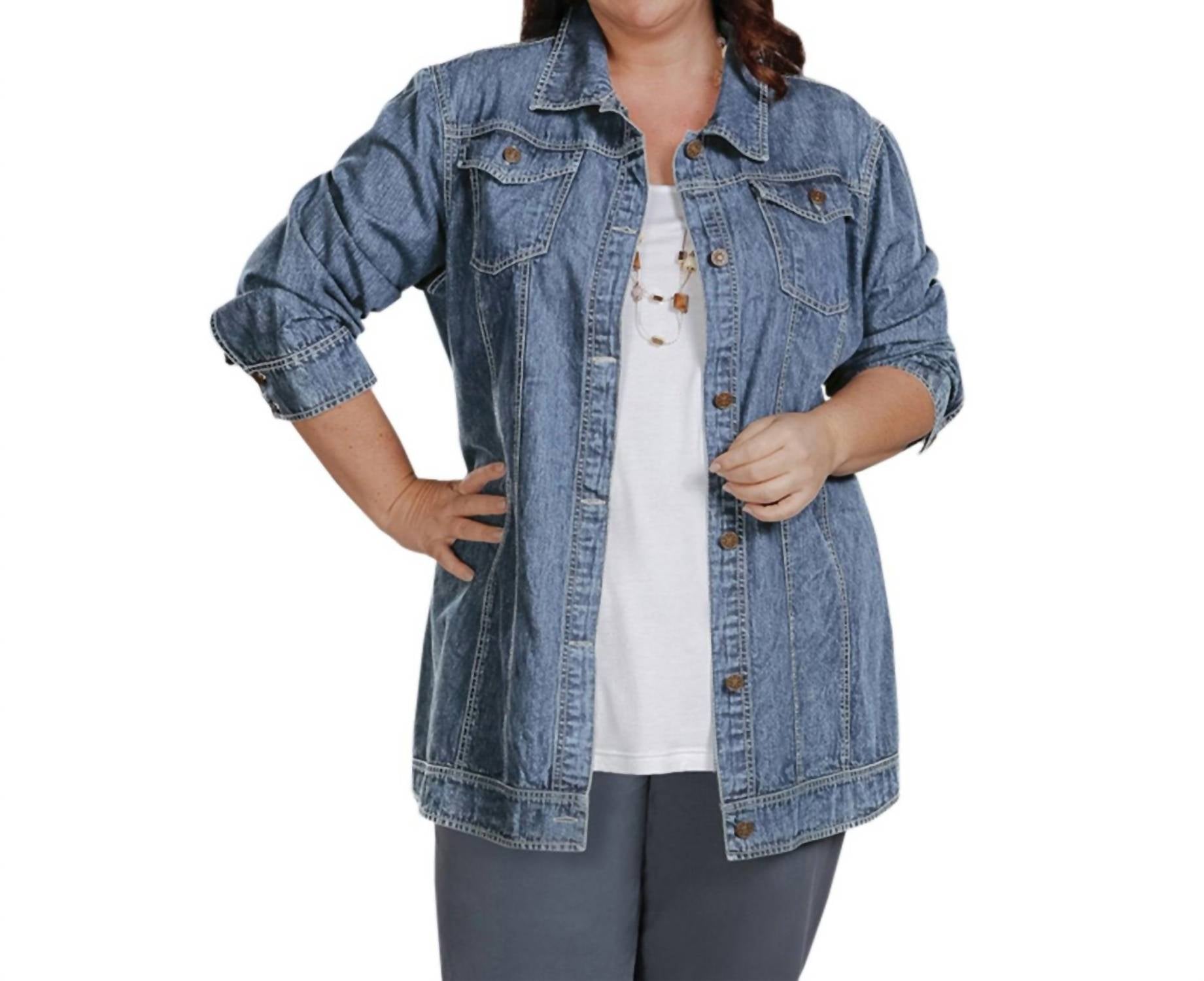 

Джинсовая куртка Rydel - Plus Size в цвете Indigo Denim On The Plus Side