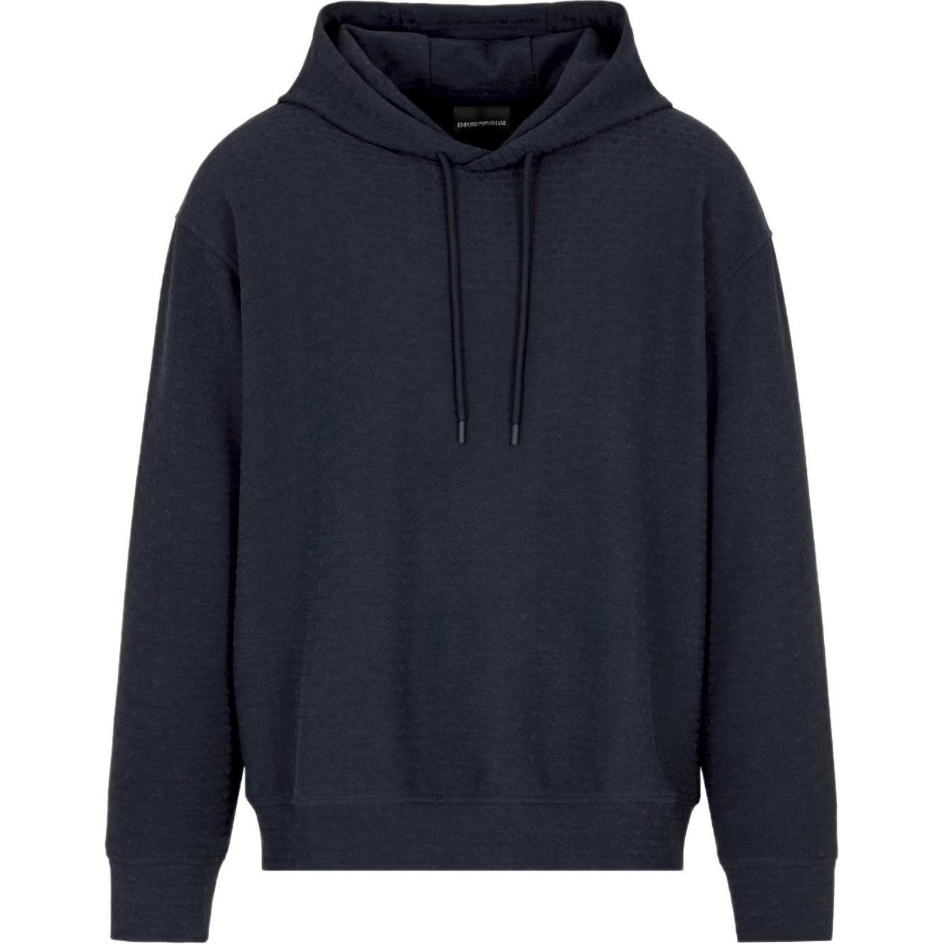

Худи с монограммой и логотипом на шнурке Emporio Armani, marine синий