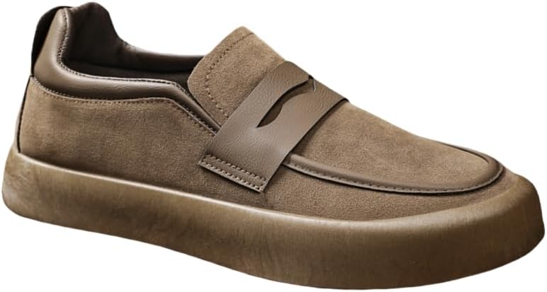 

Мужские модные лоферы - повседневная обувь с толстой подошвой - круглый носок, невысокий каблук - удобные и мягкие - подходят для ежедневного использования круглый год Spkfhd, хаки