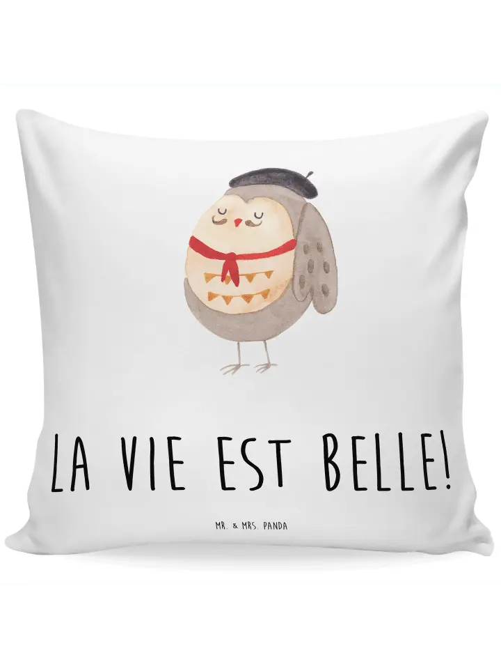 

Подушка Mr & Mrs Panda 40x40 Eule Frankreich, белый