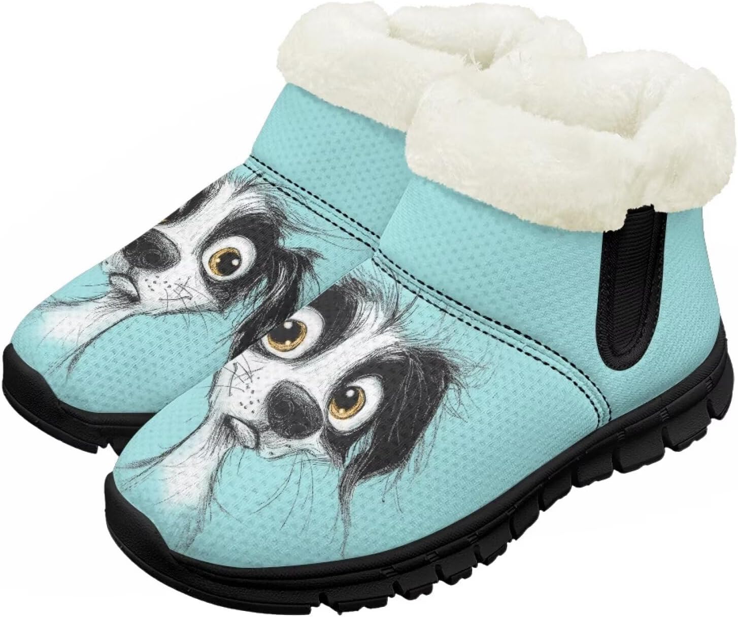 

Мальчик Девочка Снежные Ботинки Короткие Зимние Теплые Ботиночки Нескользящие Легкие Уличные Ботинки для Холодной Погоды Chririnla, Funny Puppy