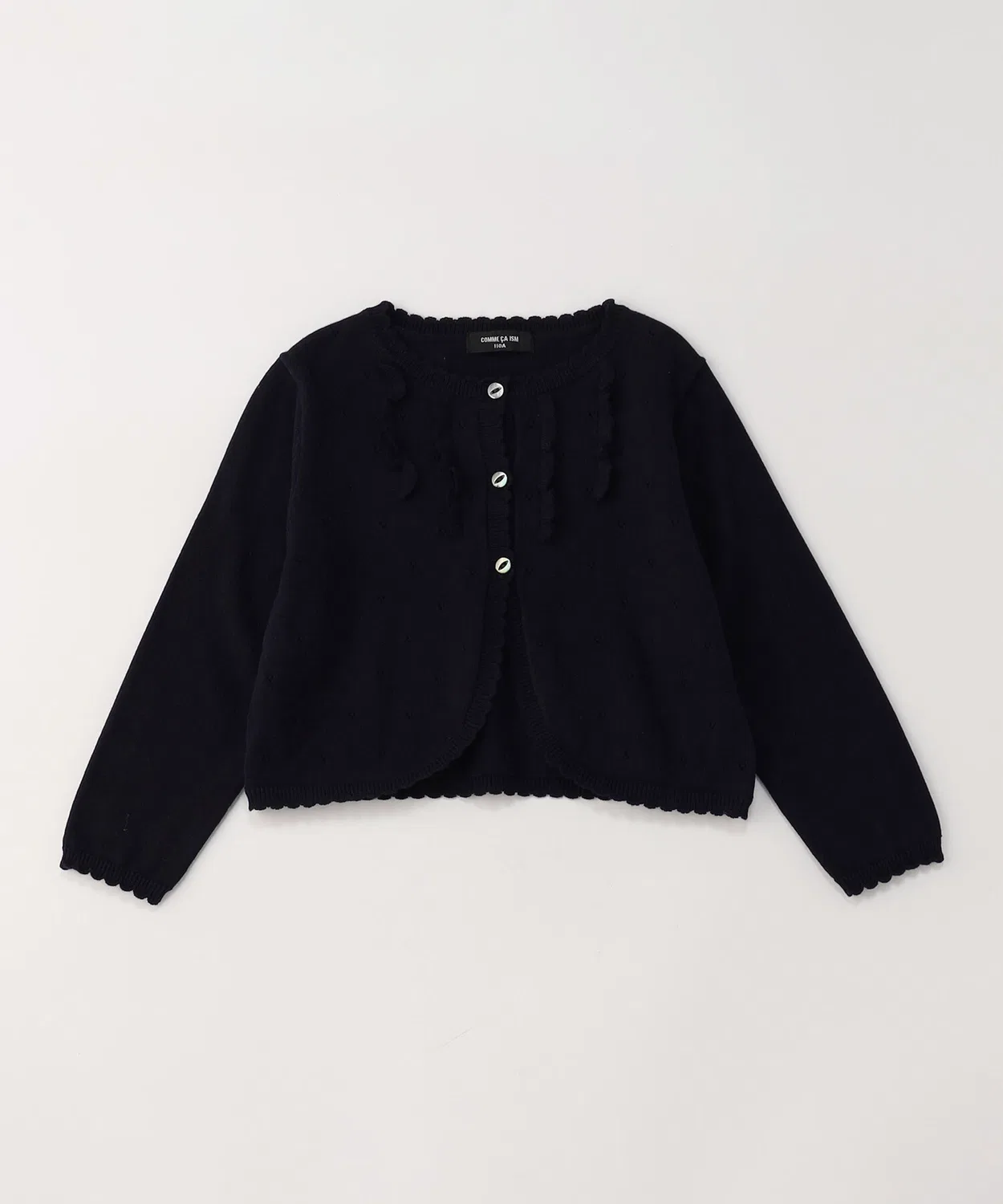 Болеро вязаное с кружевной отделкой FIVE FOXes, синий — фото 3