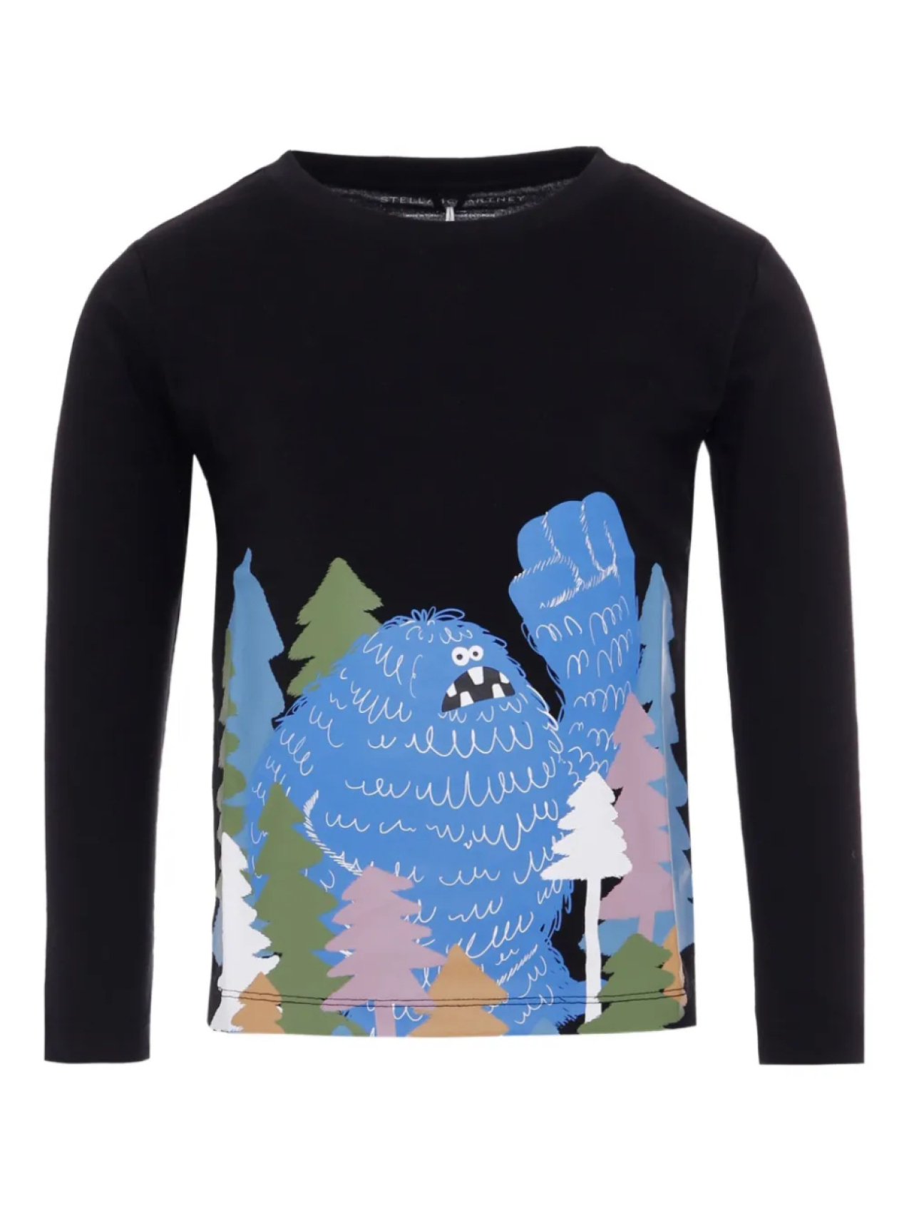 

Футболка с длинными рукавами и принтом Бигфута Stella McCartney Kids, черный
