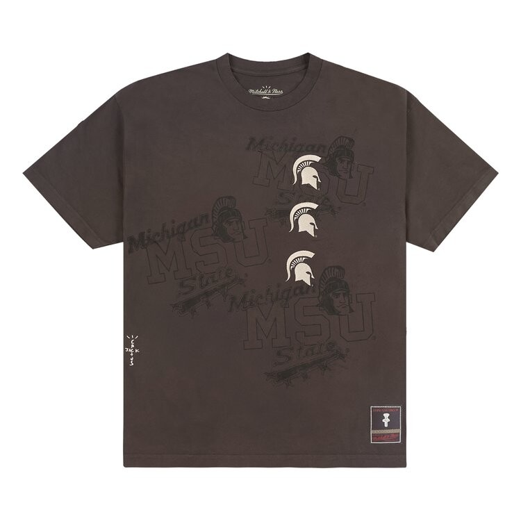 

Футболка Cactus Jack By Travis Scott Cactus Jack by Travis Scott x Mitchell & Ness Michigan State University Seal Tee, коричневый