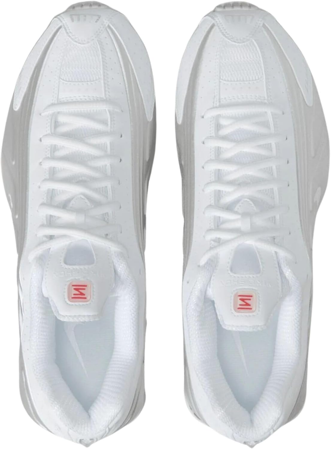 Кроссовки Nike Shox R4 белого/серебристого цвета от Nike, White/White/Bright Crimson/Metallic Silver — фото 3