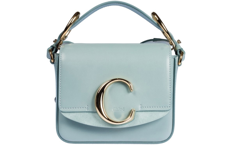 

Chloé Сумка Хлоя из телячьей кожи миниатюрная женская светло-голубая