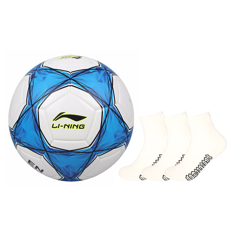 

LINING Размер 4 футбольный мяч TPU бесшовный термосклеивание Unisex синий белый