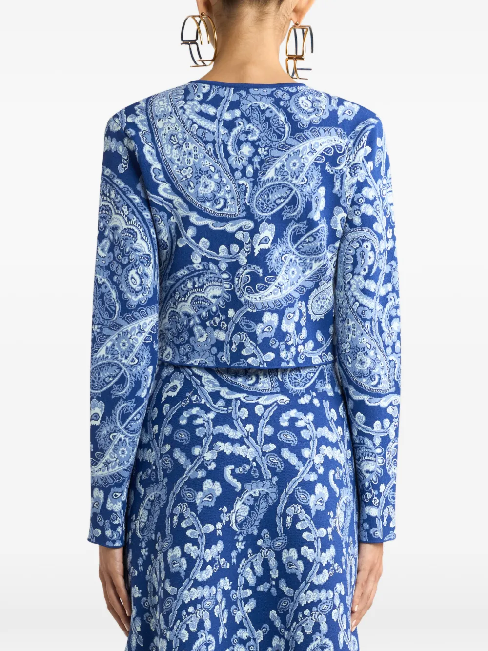 Жаккардовый кардиган с узором пейсли Etro, синий — фото 4