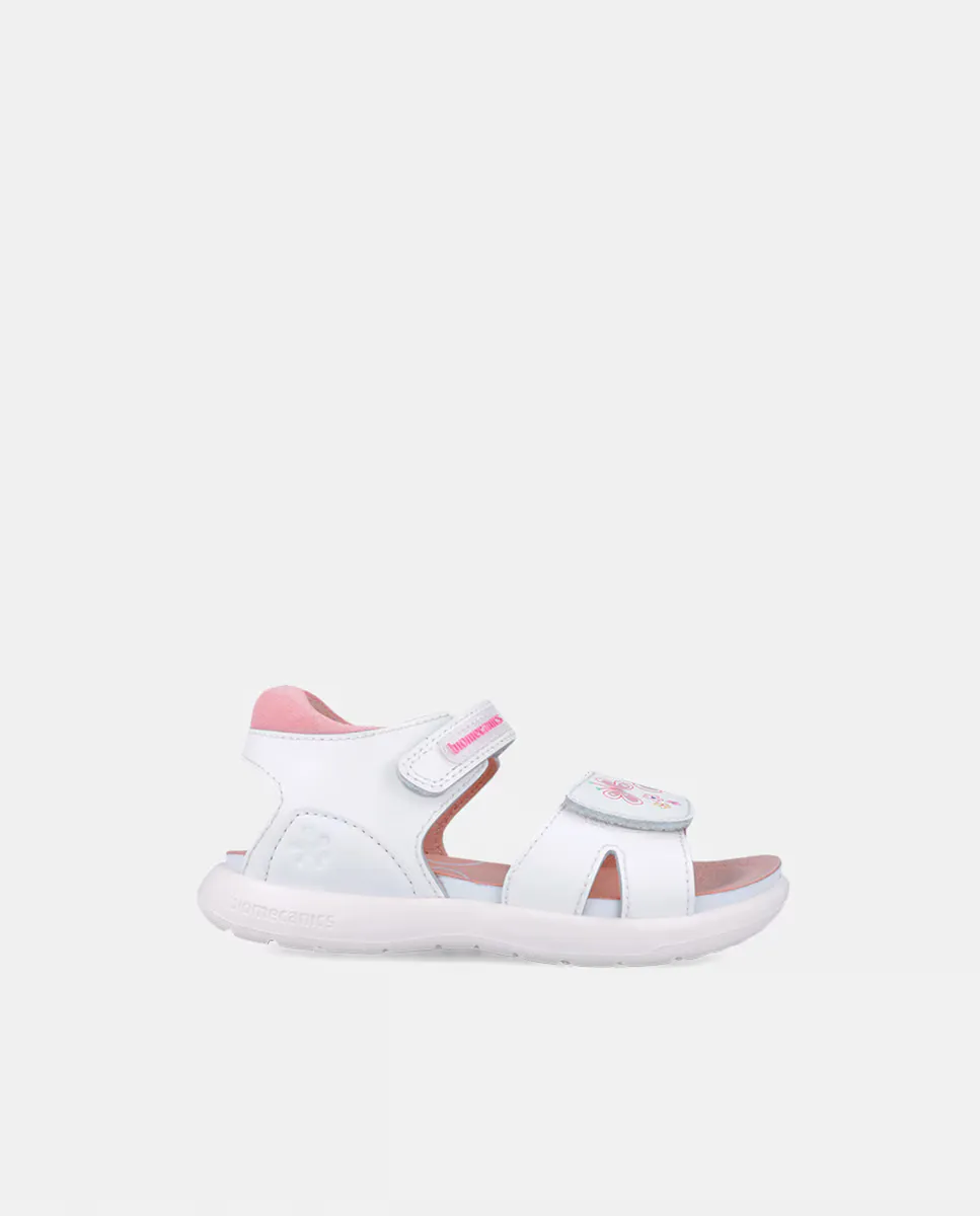 

Белые кожаные босоножки для девочек Biomecanics, белый