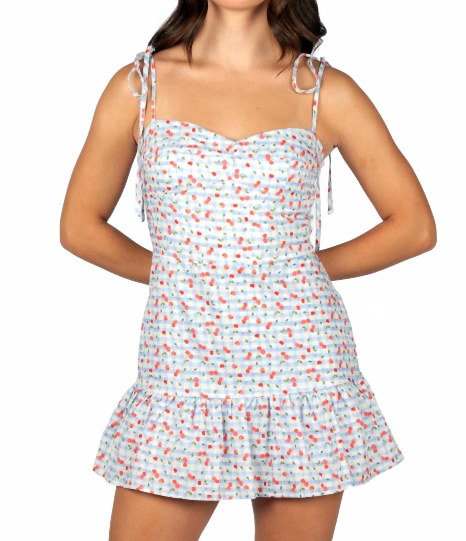 

Виви Комбинезон с галстуком в вишневую клетку Lilbelle Charlotte, Cherry Check