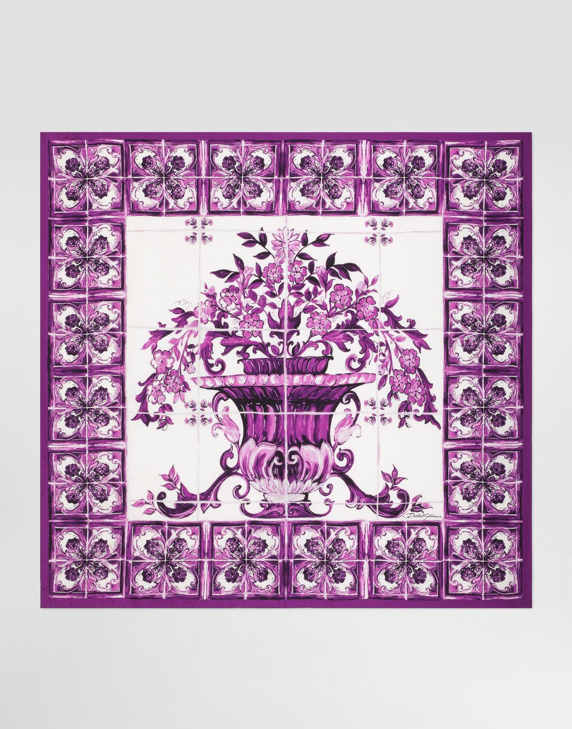 

Платок из шелкового твила 90x90 с принтом "майолика" Dolce & Gabbana, принт