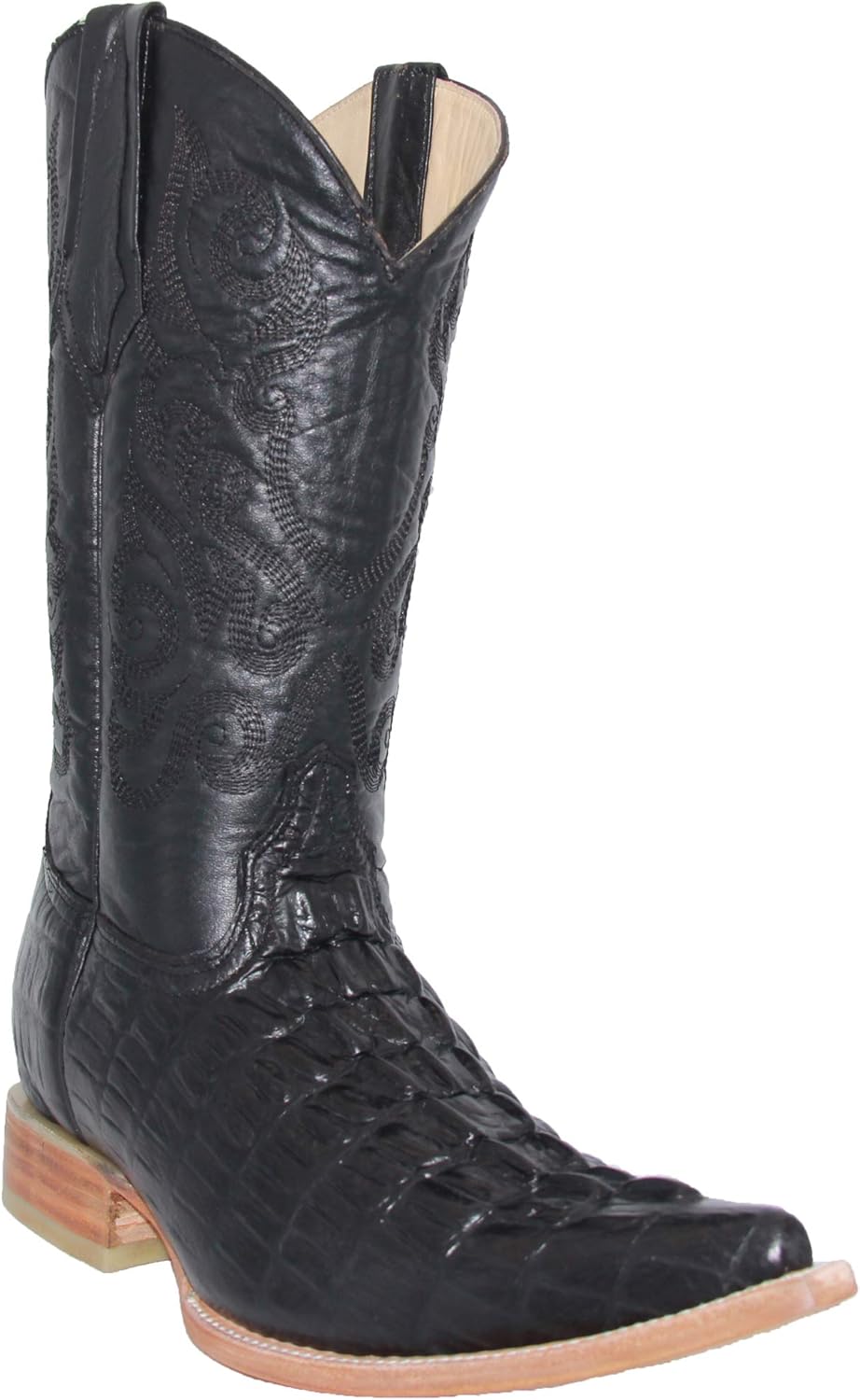 

Мужские кожаные ковбойские сапоги Western Shops с принтом под аллигатора и крокодила The Western Shops, черный