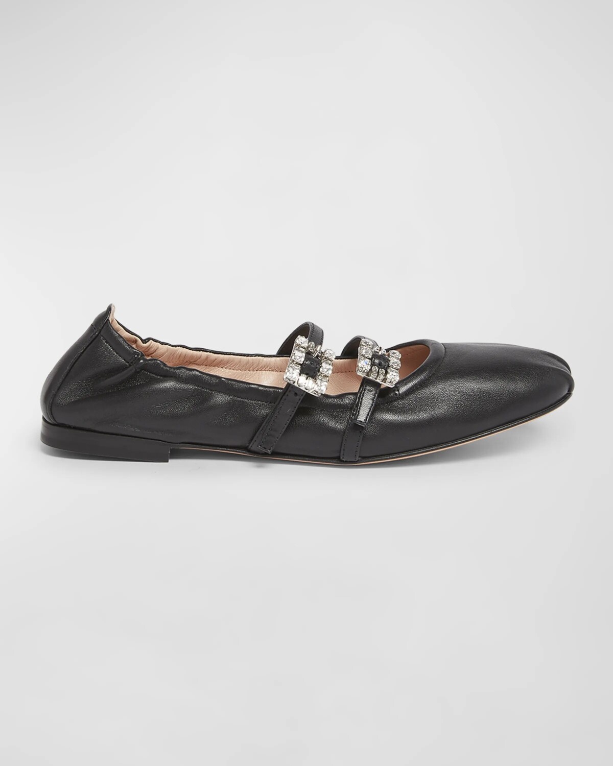Балетки из телячьей кожи с двумя пряжками Roger Vivier, цвет Nero