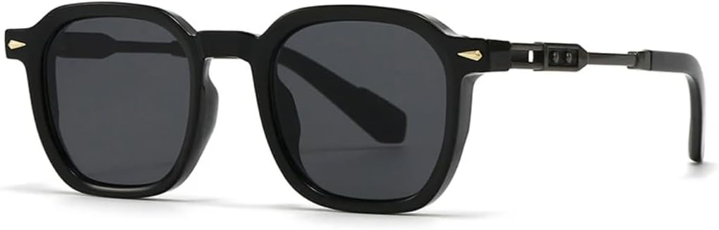 

Мужские солнцезащитные очки квадратной формы в стиле ретро с градиентным переходом цвета, защита от УФ-излучения UV400, женские очки с заклепками UATXTAU, Black Gun Grey