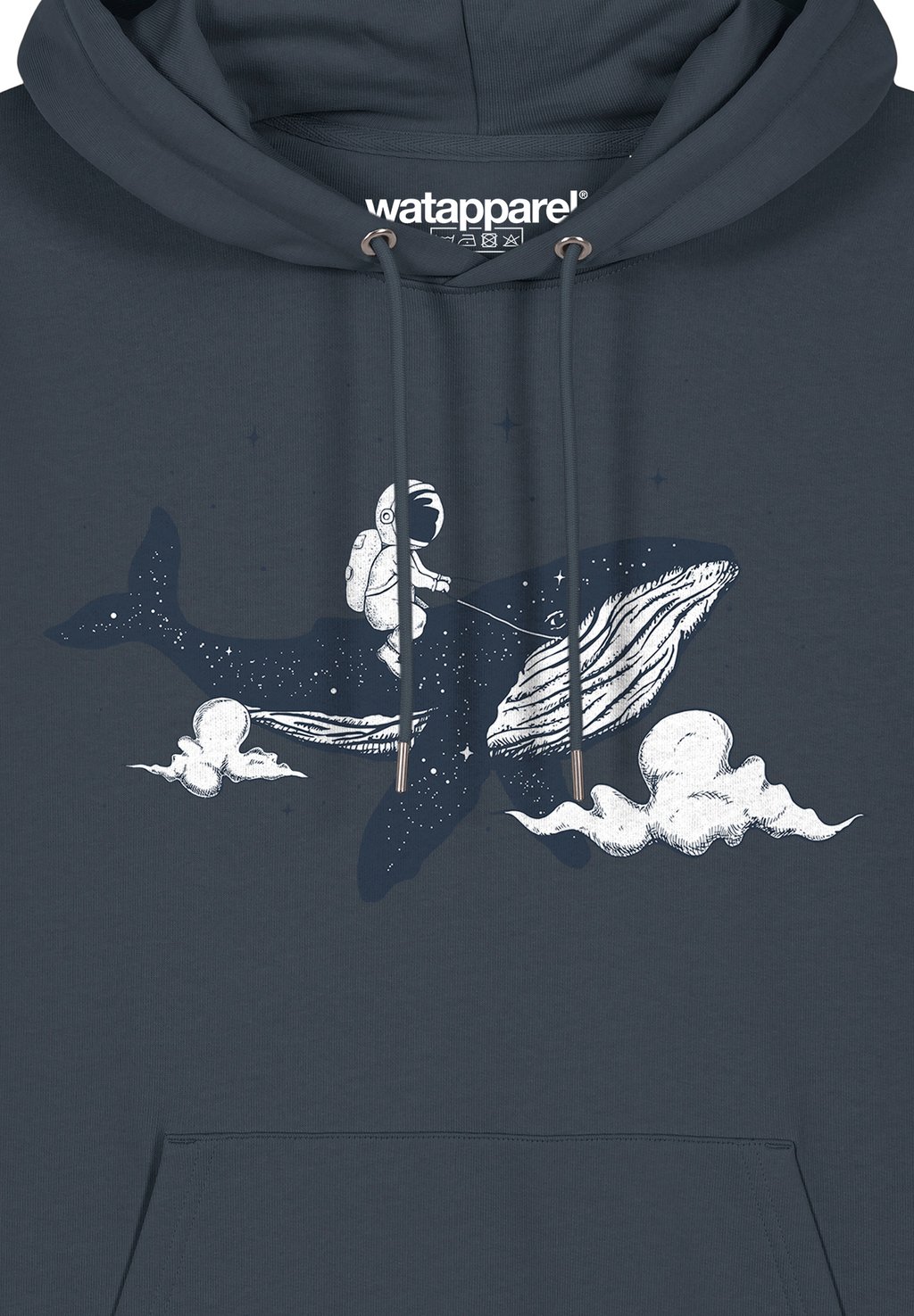 

Толстовка с капюшоном SPACEWHALE watapparel, антрацит