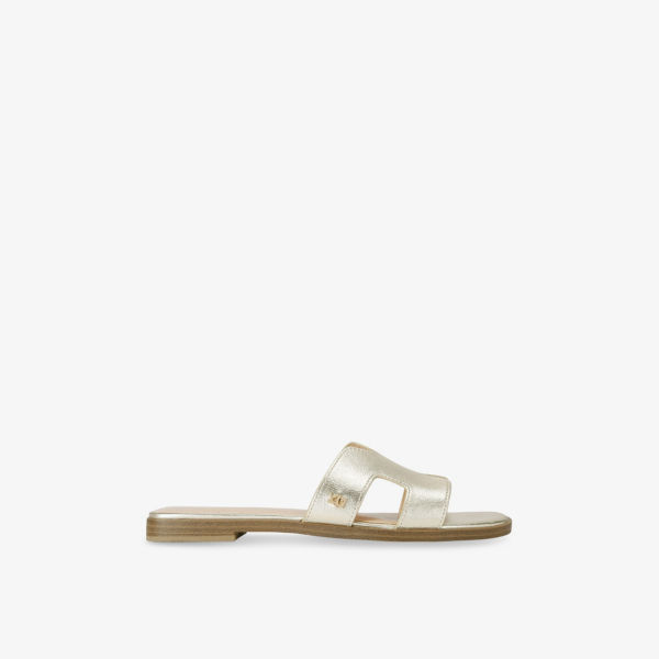 Сандалии на плоской подошве Kg Kurt Geiger Raven из искусственной кожи, золотой