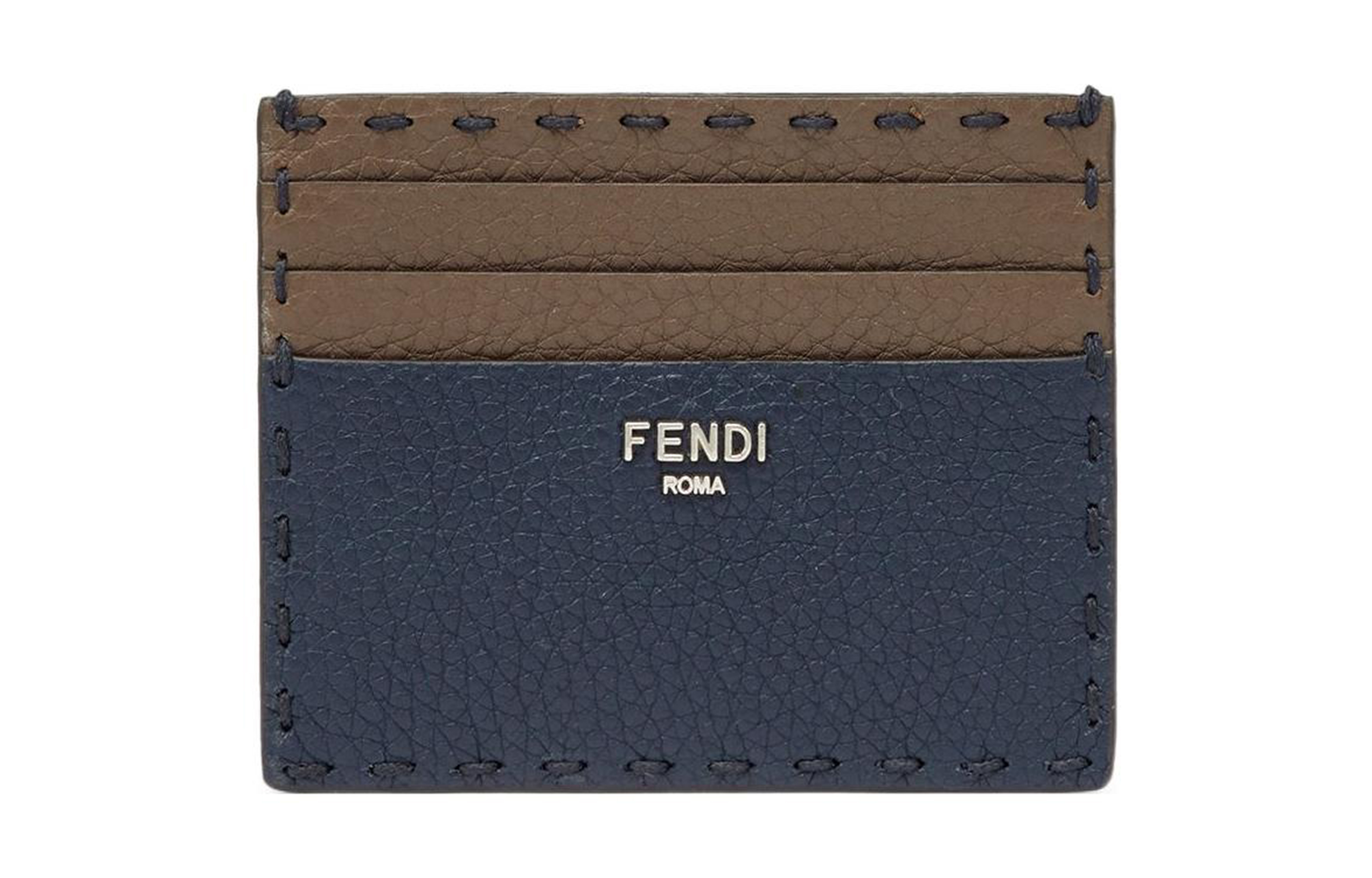

Кожаный кардхолдер мужской синий FENDI
