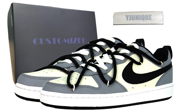 

Кроссовки Nike Court Borough Skateboarding Shoes Women's Low-top Black, серый