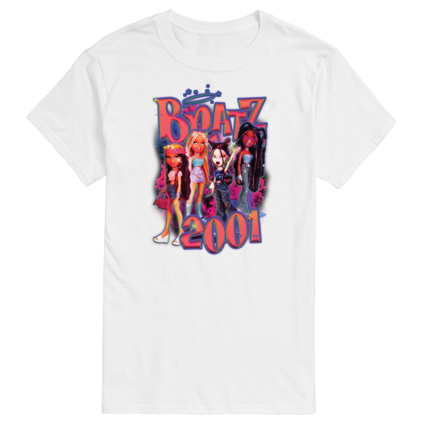 

Футболка с рисунком Big & Tall Bratz 2001 License, белый