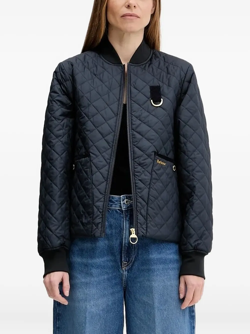 

Стеганая куртка с ромбовидным узором Barbour, синий