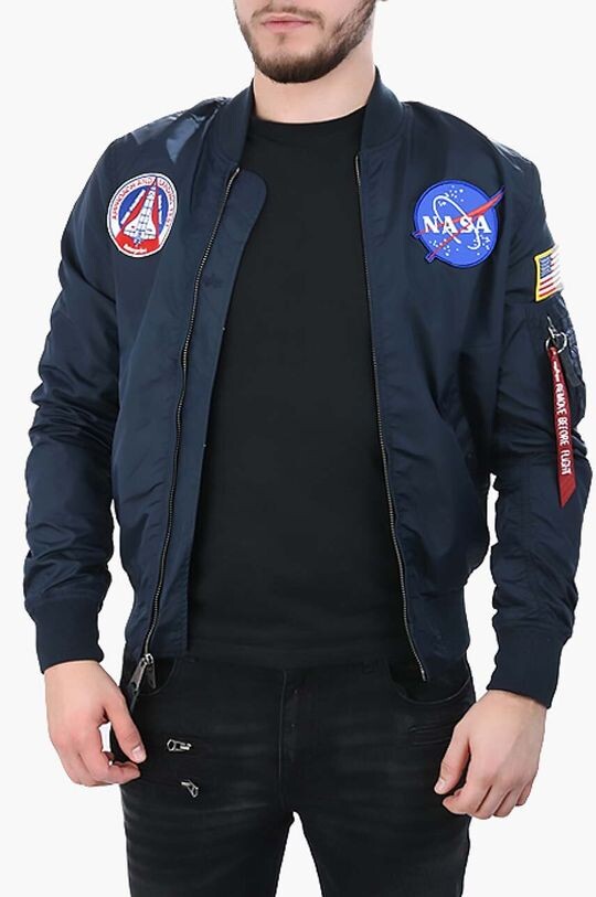 

Двусторонний бомбер MA-1 TT NASA Reviersible II Alpha Industries, темно-синий