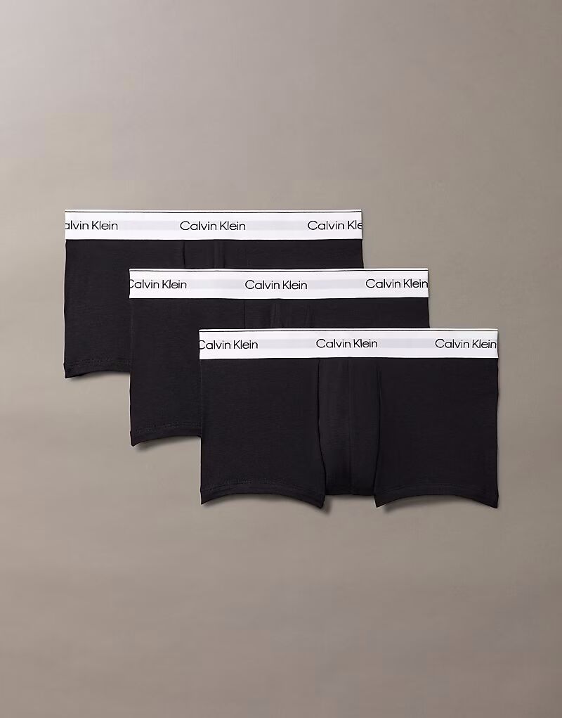 

Комплект из 3-х трусов-боксеров Calvin Klein Icon Cotton Stretch с низкой посадкой черного цвета