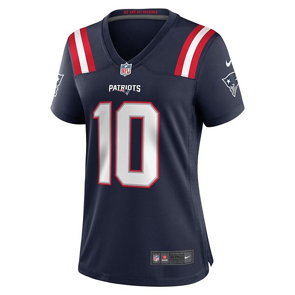 Женская игровая футболка Drake Maye New England Patriots в цвете navy Nike — фото 3