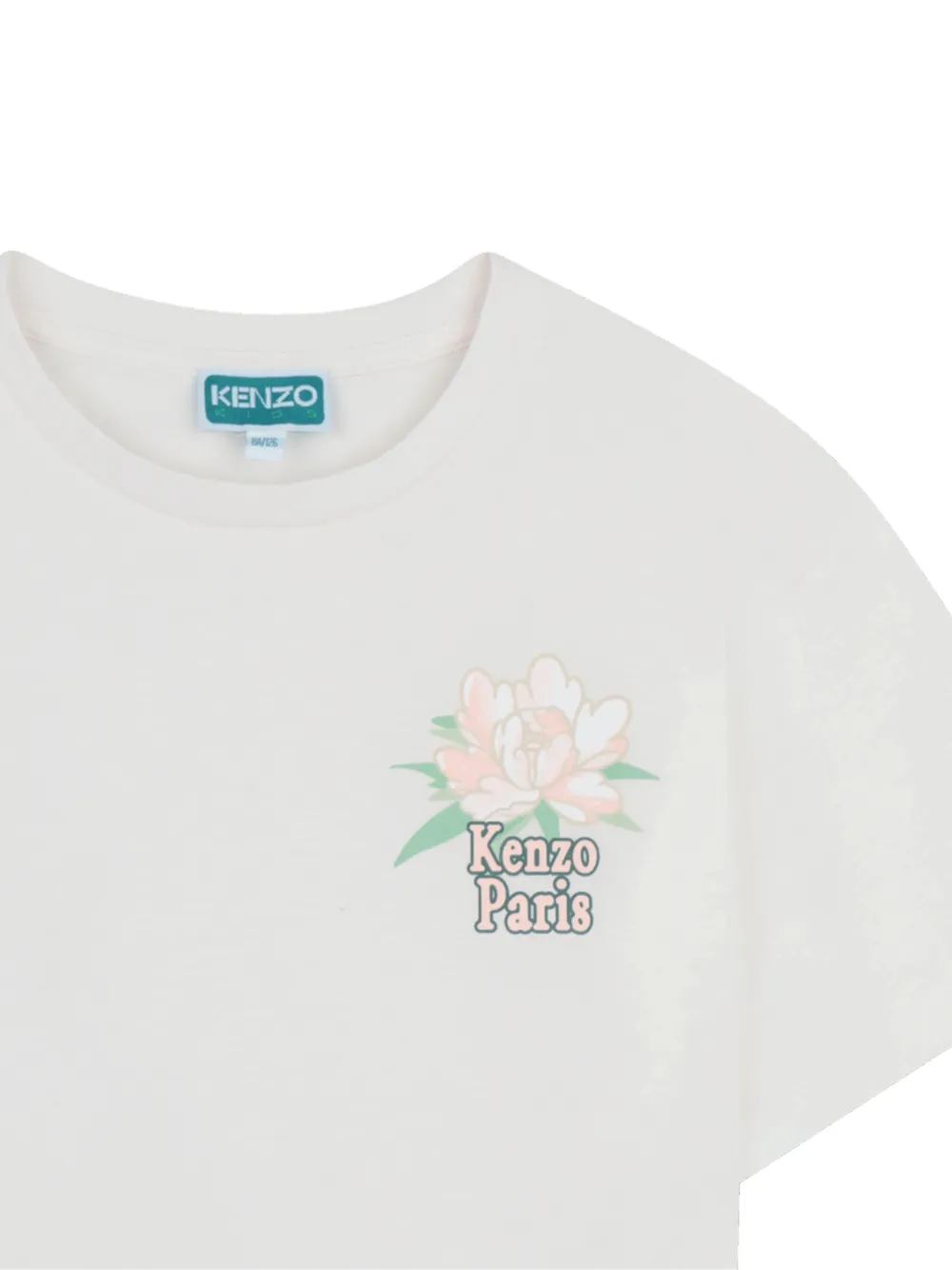 Футболка с цветочным декором Kenzo Kids, нейтральный — фото 3