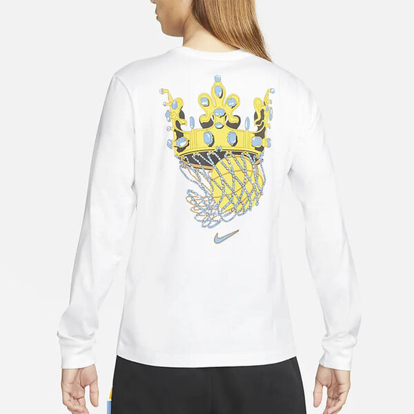 Футболка Men's Nike Lebron Sfg Basketball Sports Printing Round Neck Long Sleeves White T-Shirt, белый — фото 4