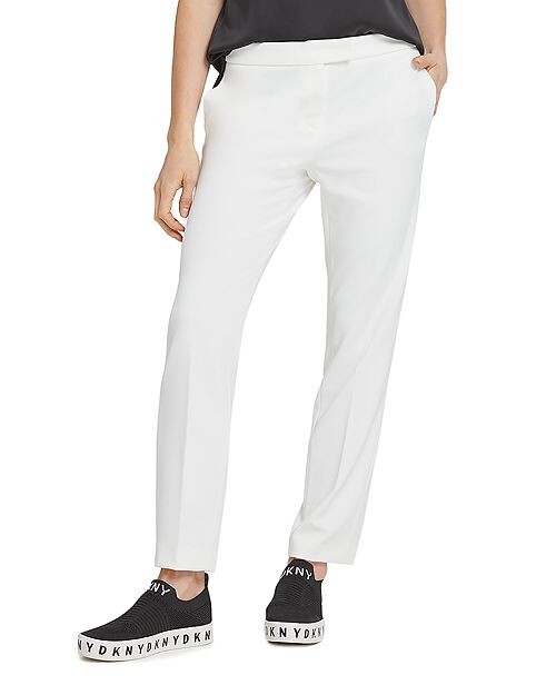 

Прямые брюки с вставкой спереди DKNY, цвет Ivory/Cream