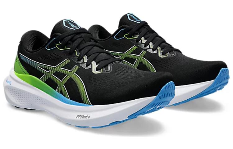 Gel Kayano 30 Black Electric Lime Asics, черный зеленый — фото 3