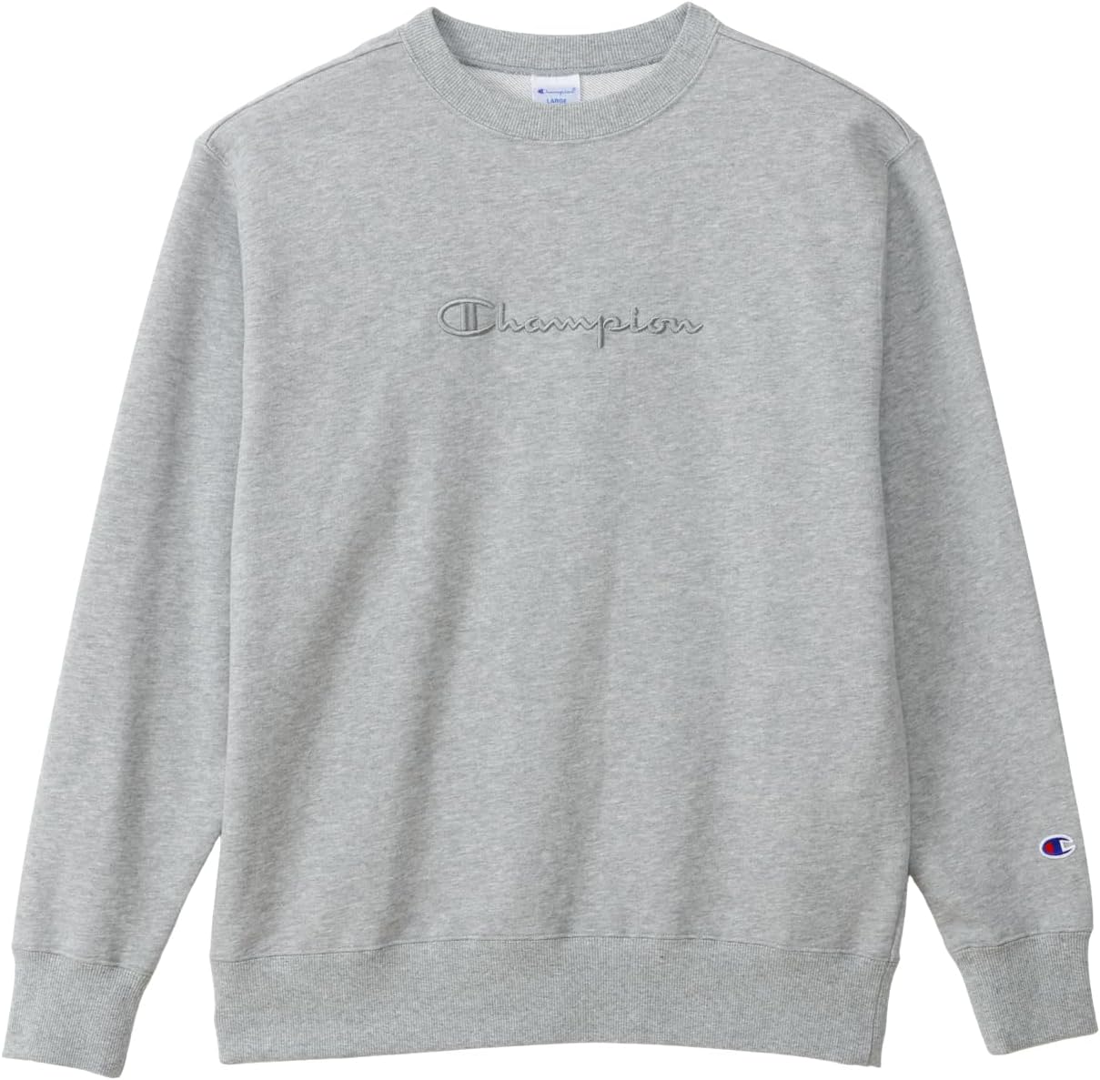 

Мужская толстовка Champion с длинным рукавом из французского махрового хлопка, с вышитым логотипом США и круглым вырезом, базовая модель C3-C032, серый