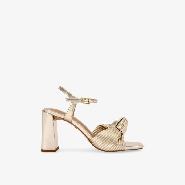Сандалии на каблуке Kg Kurt Geiger Signet 105 с витыми ремешками, золотой