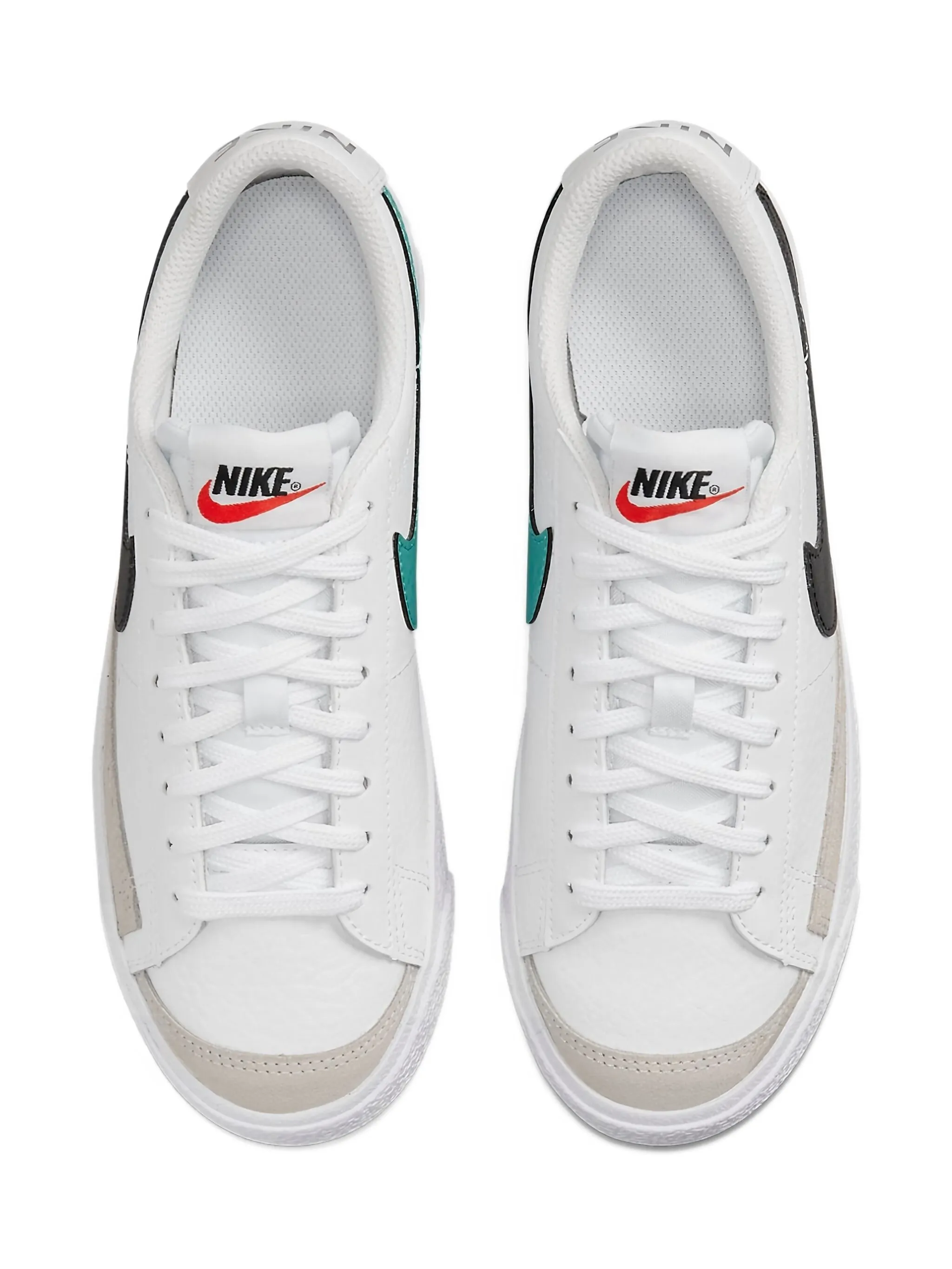 Кеды Blazer 77 Low White/Black/Washed Teal Nike Kids, белый — фото 3